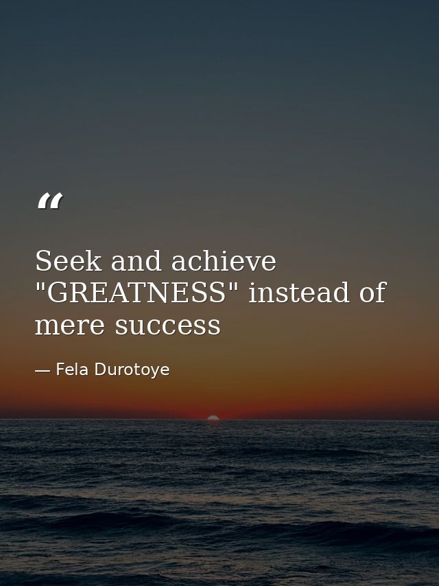 Seek and achieve "GREATNESS" instead of mere success — Fela Durotoye