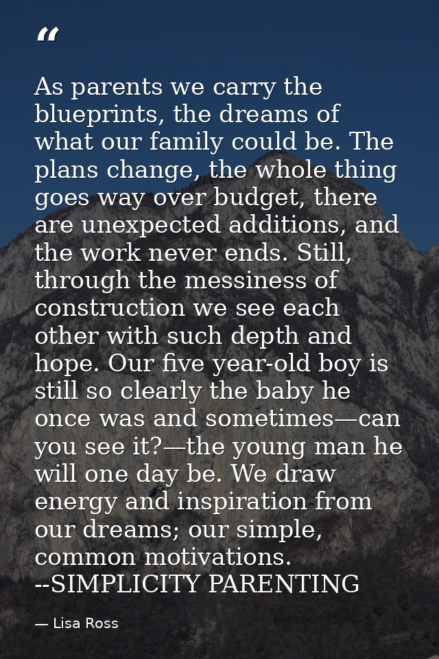As parents we carry the blueprints, the dreams of what our family could be. The plans change, the whole thing goes way o — Lisa Ross