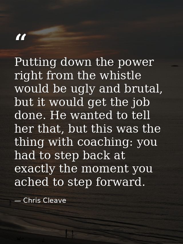 Putting down the power right from the whistle would be ugly and brutal, but it would get the job done. He wanted to tell — Chris Cleave
