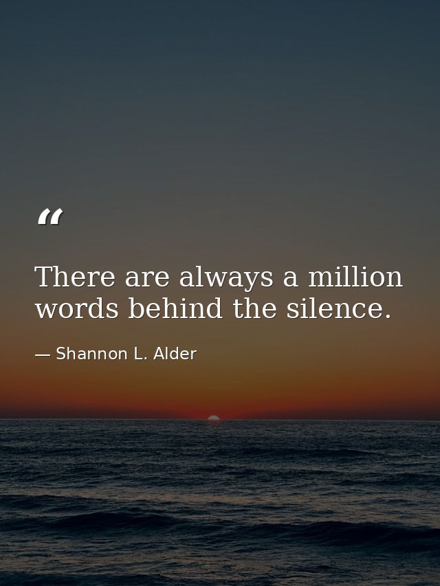 There are always a million words behind the silence. — Shannon L. Alder