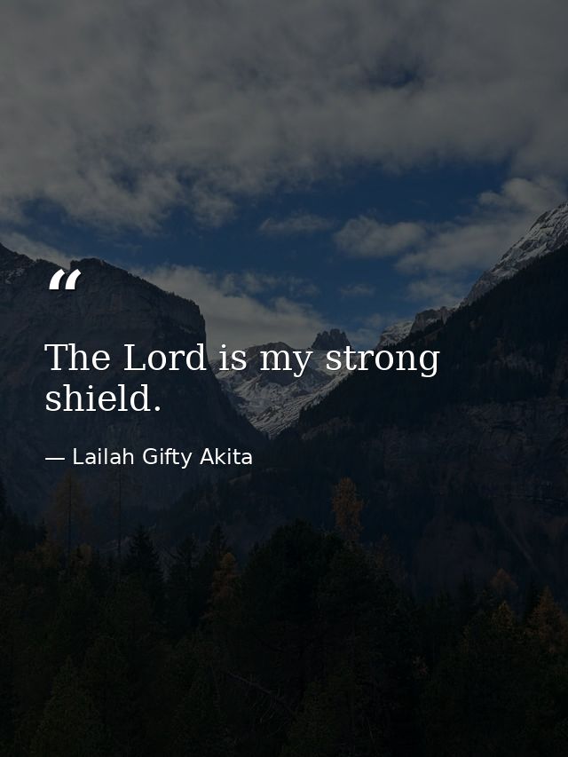 The Lord is my strong shield. — Lailah Gifty Akita