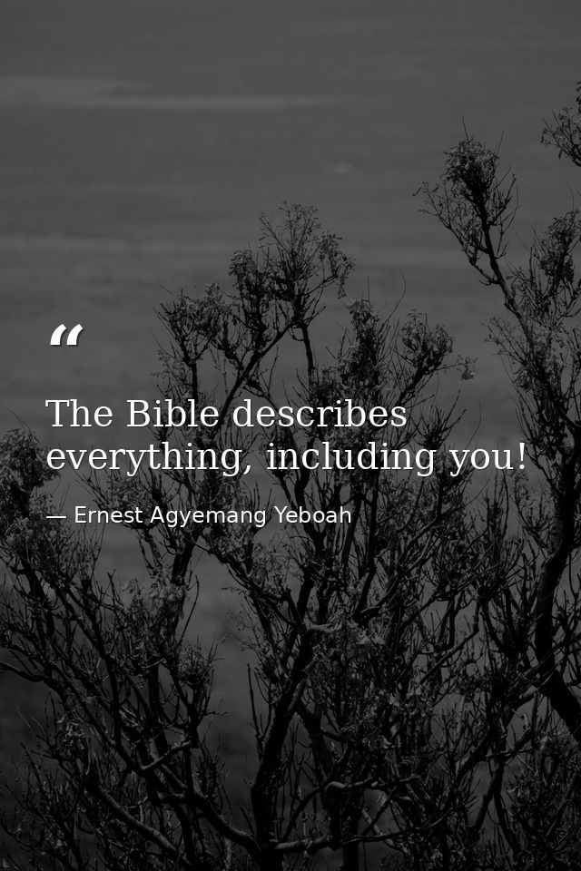The Bible describes everything, including you! — Ernest Agyemang Yeboah