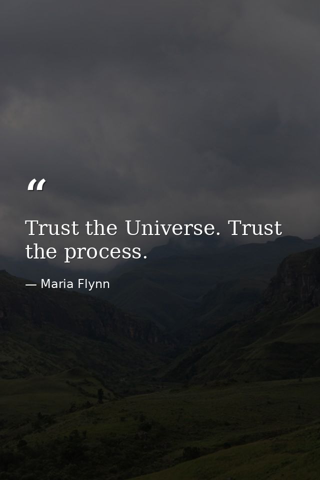 Trust the Universe. Trust the process. — Maria Flynn