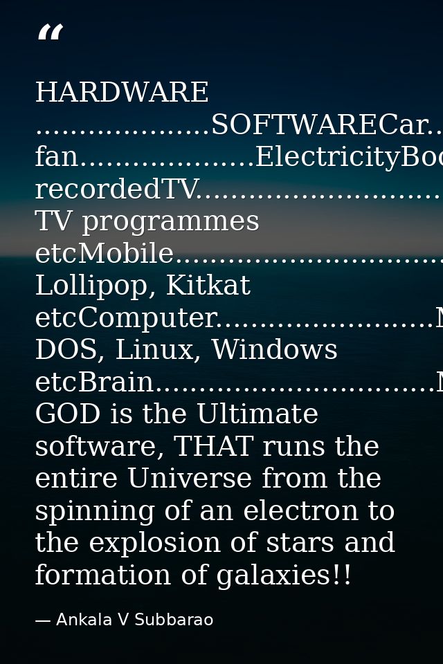 HARDWARE ....................SOFTWARECar...................................PetrolTube-light, fan....................Elec — Ankala V Subbarao