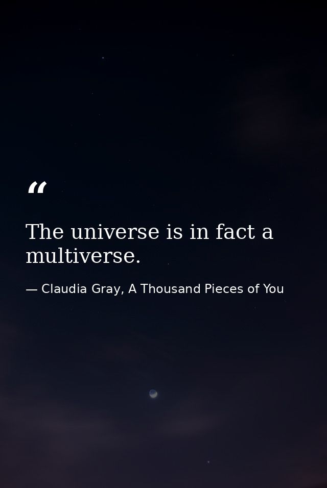 The universe is in fact a multiverse. — Claudia Gray, A Thousand Pieces of You