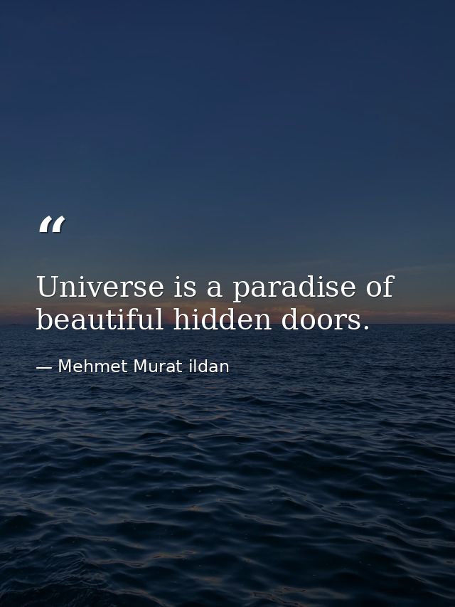 Universe is a paradise of beautiful hidden doors. — Mehmet Murat ildan