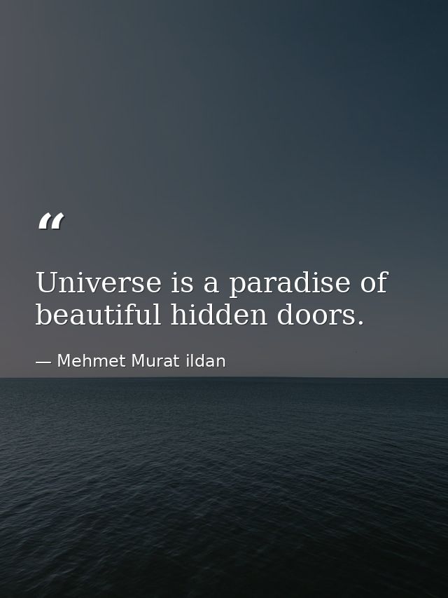 Universe is a paradise of beautiful hidden doors. — Mehmet Murat ildan
