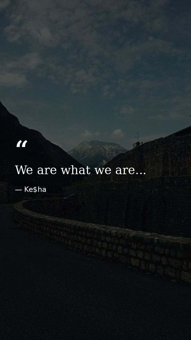 We are what we are... — Ke$ha