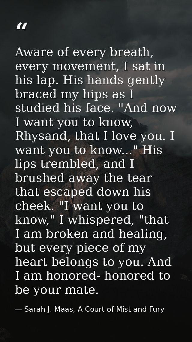 Aware of every breath, every movement, I sat in his lap. His hands gently braced my hips as I studied his face. "And now — Sarah J. Maas, A Court of Mist and Fury