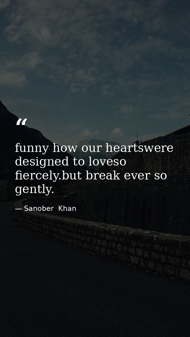 funny how our heartswere designed to loveso fiercely.but break ever so gently. — Sanober  Khan