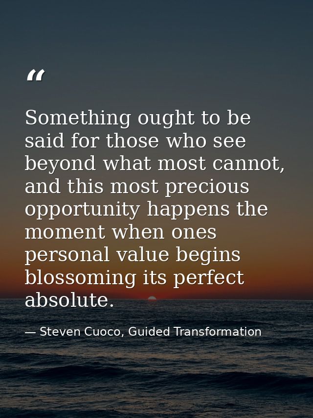 Something ought to be said for those who see beyond what most cannot, and this most precious opportunity happens the mom — Steven Cuoco, Guided Transformation