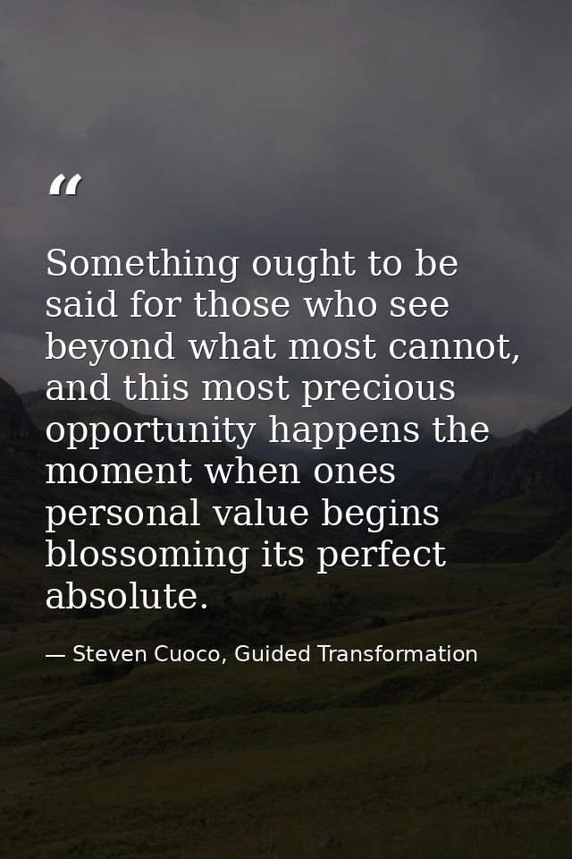 Something ought to be said for those who see beyond what most cannot, and this most precious opportunity happens the mom — Steven Cuoco, Guided Transformation