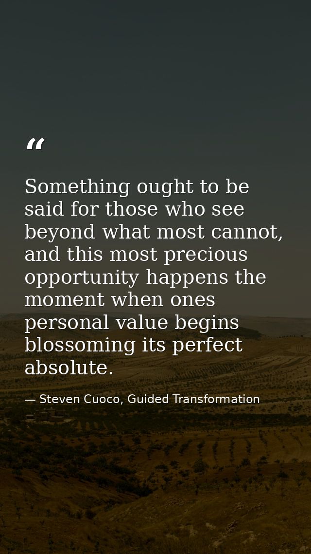 Something ought to be said for those who see beyond what most cannot, and this most precious opportunity happens the mom — Steven Cuoco, Guided Transformation