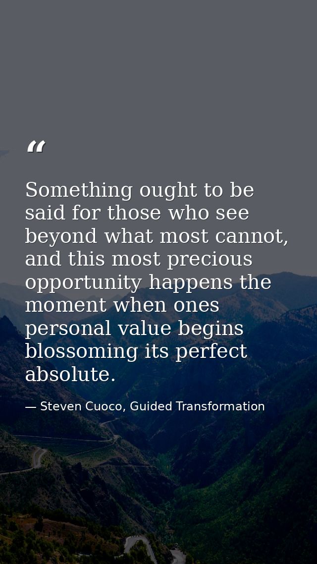 Something ought to be said for those who see beyond what most cannot, and this most precious opportunity happens the mom — Steven Cuoco, Guided Transformation