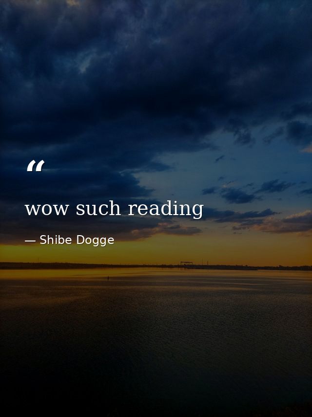 wow such reading — Shibe Dogge