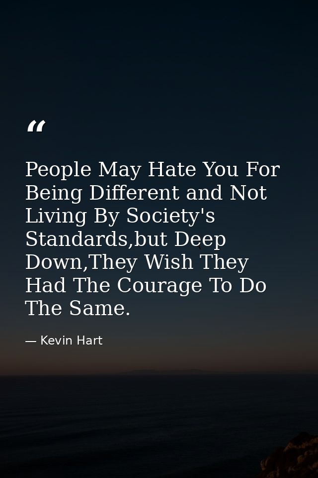 People May Hate You For Being Different and Not Living By Society's Standards,but Deep Down,They Wish They Had The Coura — Kevin Hart