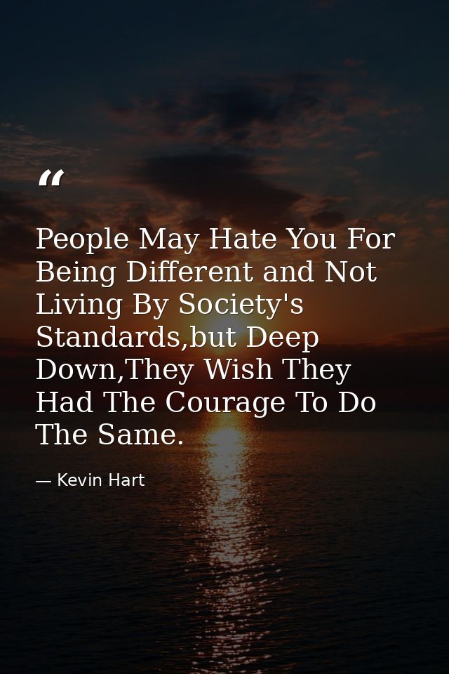 People May Hate You For Being Different and Not Living By Society's Standards,but Deep Down,They Wish They Had The Coura — Kevin Hart