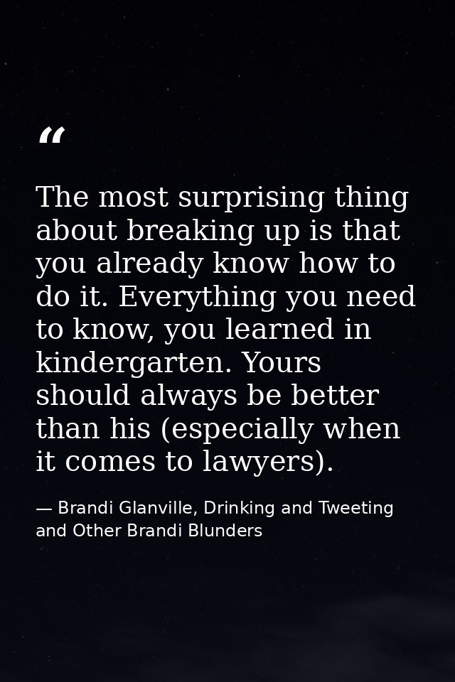 The most surprising thing about breaking up is that you already know how to do it. Everything you need to know, you lear — Brandi Glanville, Drinking and Tweeting and Other Brandi Blunders