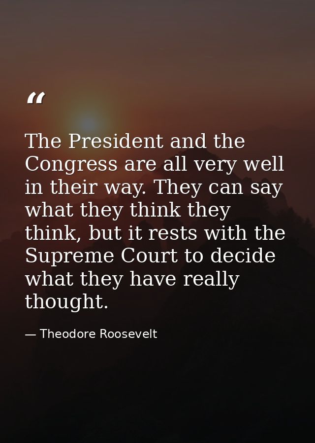 The President and the Congress are all very well in their way. They can say what they think they think, but it rests wit — Theodore Roosevelt