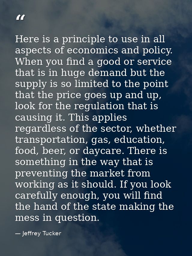 Here is a principle to use in all aspects of economics and policy. When you find a good or service that is in huge deman — Jeffrey Tucker