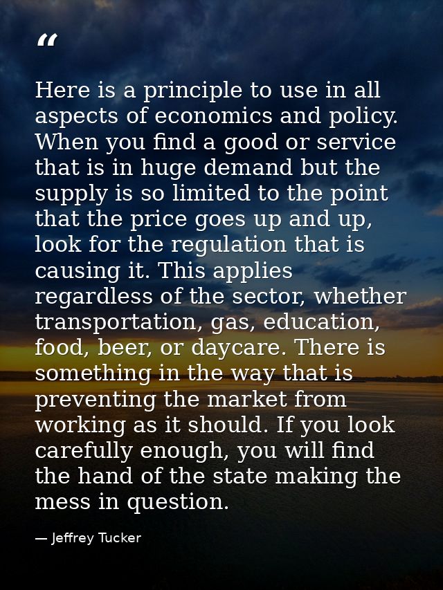 Here is a principle to use in all aspects of economics and policy. When you find a good or service that is in huge deman — Jeffrey Tucker