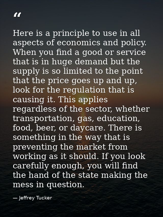 Here is a principle to use in all aspects of economics and policy. When you find a good or service that is in huge deman — Jeffrey Tucker