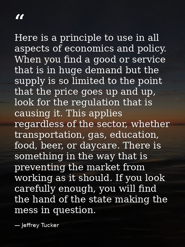 Here is a principle to use in all aspects of economics and policy. When you find a good or service that is in huge deman — Jeffrey Tucker