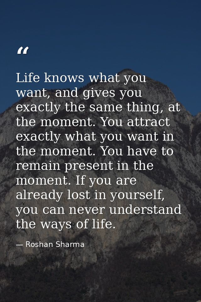 Life knows what you want, and gives you exactly the same thing, at the moment. You attract exactly what you want in the  — Roshan Sharma