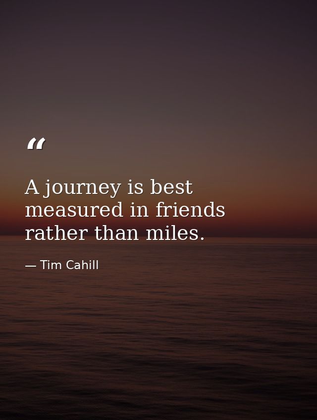 A journey is best measured in friends rather than miles. — Tim Cahill