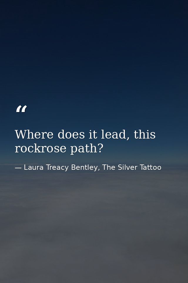 Where does it lead, this rockrose path? — Laura Treacy Bentley, The Silver Tattoo