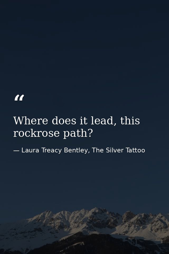 Where does it lead, this rockrose path? — Laura Treacy Bentley, The Silver Tattoo