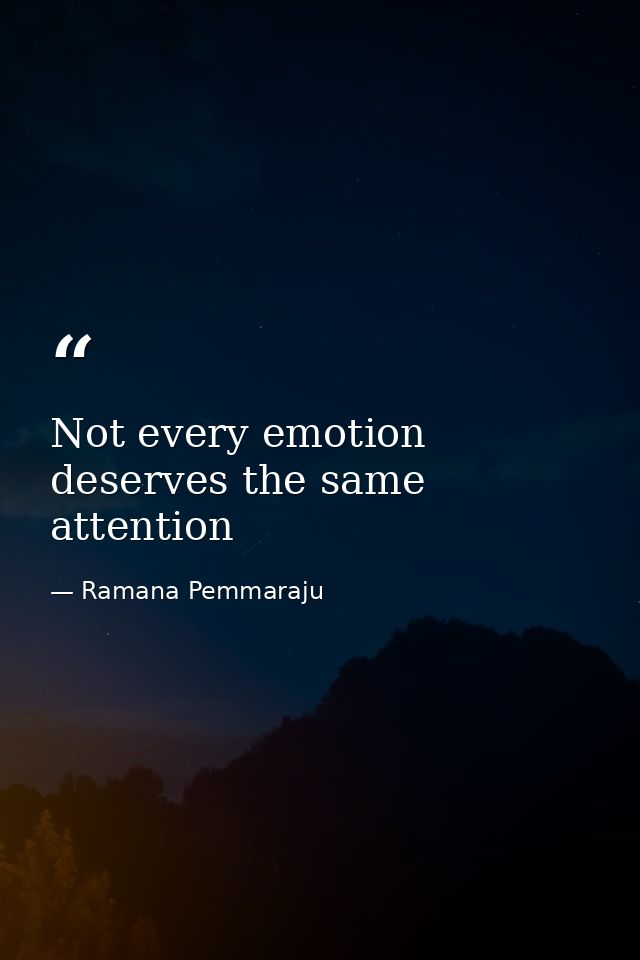 Not every emotion deserves the same attention — Ramana Pemmaraju