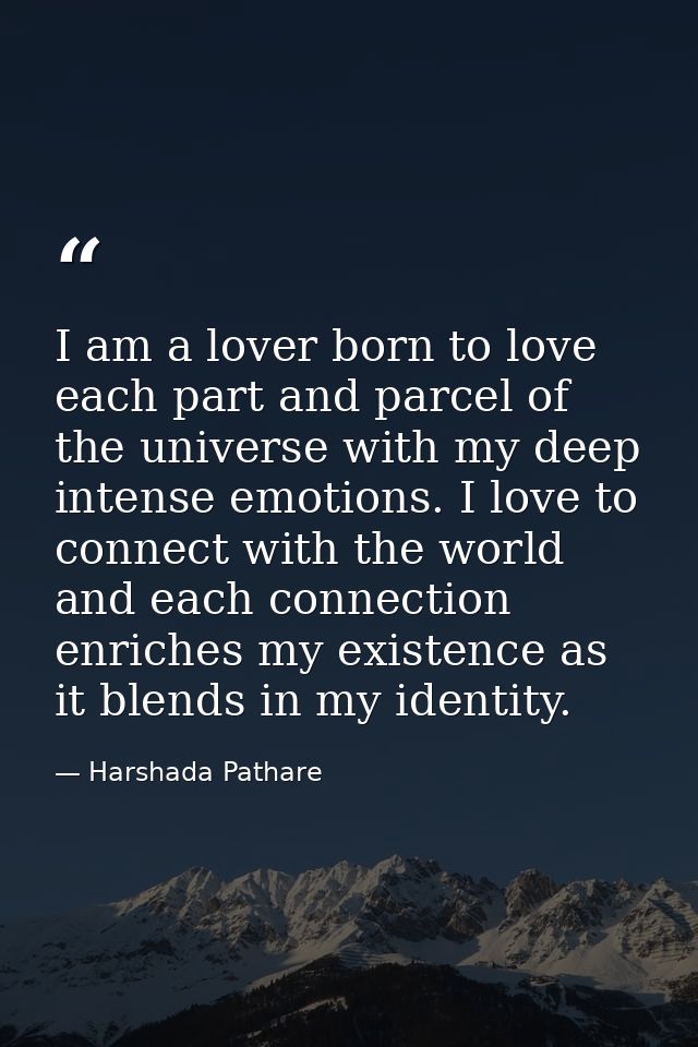 I am a lover born to love each part and parcel of the universe with my deep intense emotions. I love to connect with the — Harshada Pathare