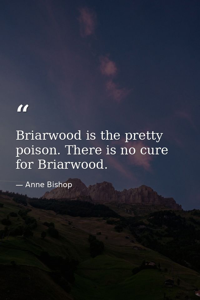 Briarwood is the pretty poison. There is no cure for Briarwood. — Anne Bishop