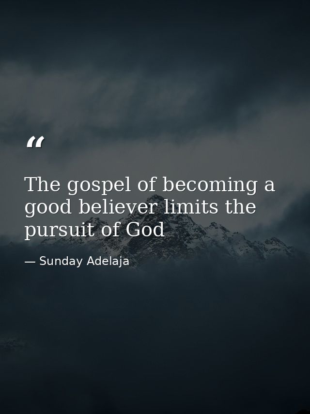 The gospel of becoming a good believer limits the pursuit of God — Sunday Adelaja
