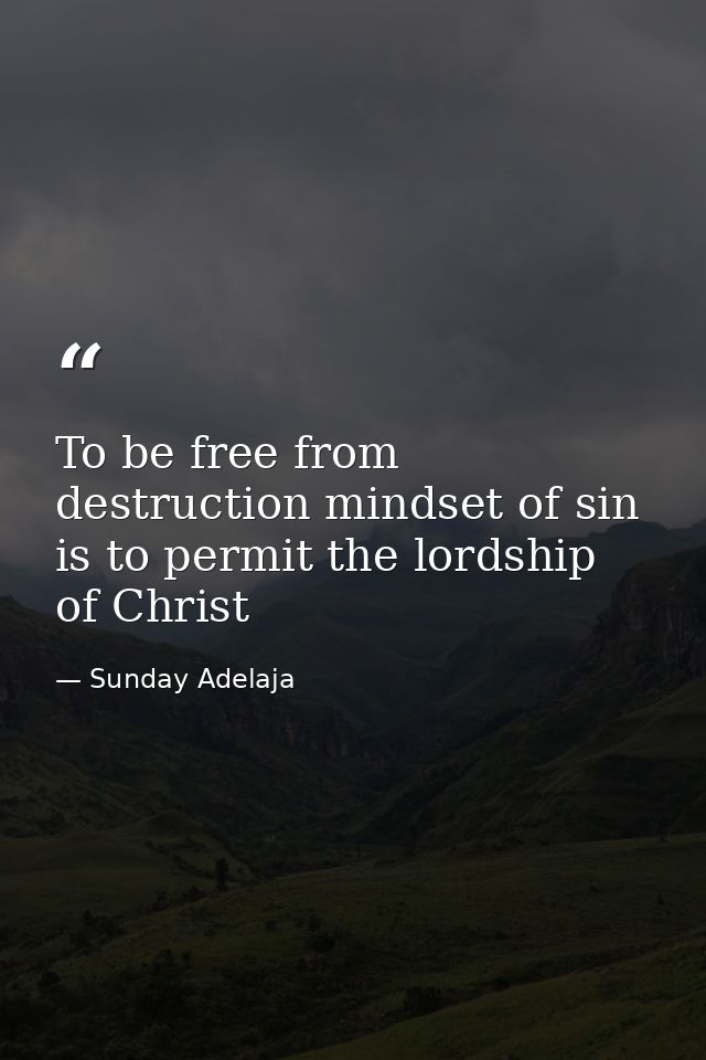 To be free from destruction mindset of sin is to permit the lordship of Christ — Sunday Adelaja
