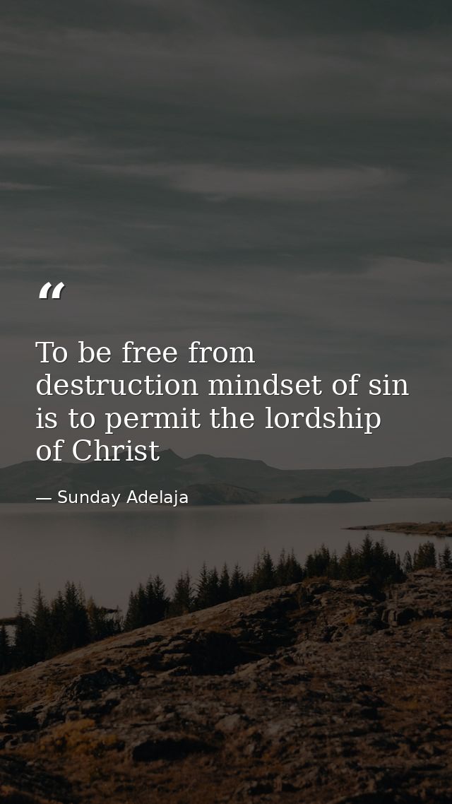 To be free from destruction mindset of sin is to permit the lordship of Christ — Sunday Adelaja