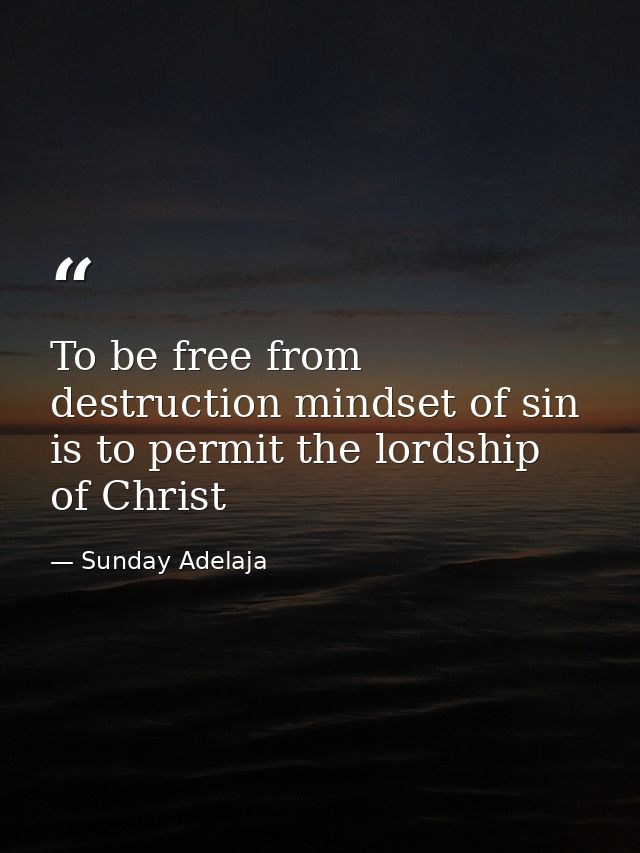 To be free from destruction mindset of sin is to permit the lordship of Christ — Sunday Adelaja