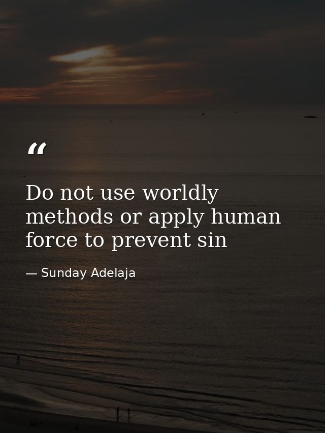 Do not use worldly methods or apply human force to prevent sin — Sunday Adelaja
