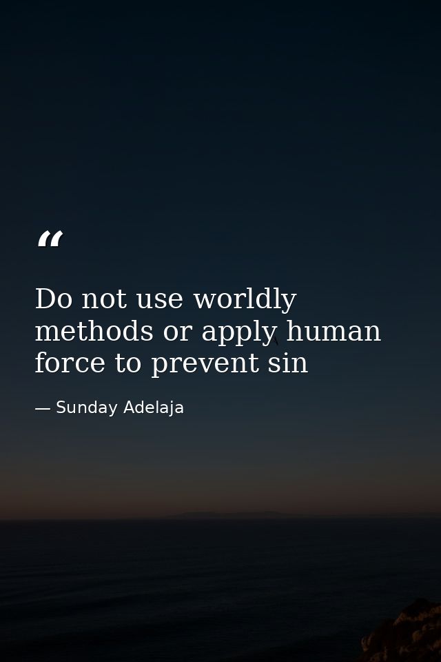 Do not use worldly methods or apply human force to prevent sin — Sunday Adelaja