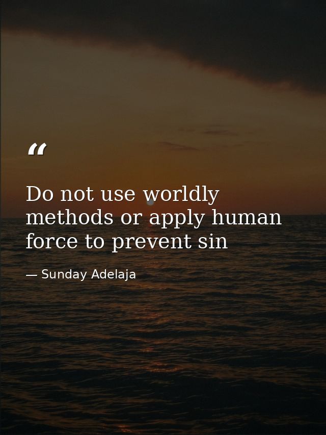 Do not use worldly methods or apply human force to prevent sin — Sunday Adelaja