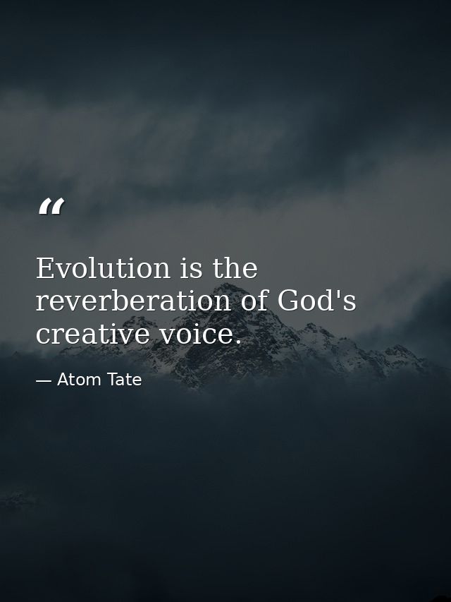 Evolution is the reverberation of God's creative voice. — Atom Tate