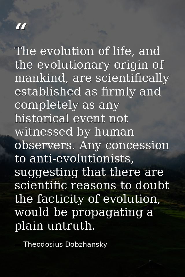 The evolution of life, and the evolutionary origin of mankind, are scientifically established as firmly and completely a — Theodosius Dobzhansky