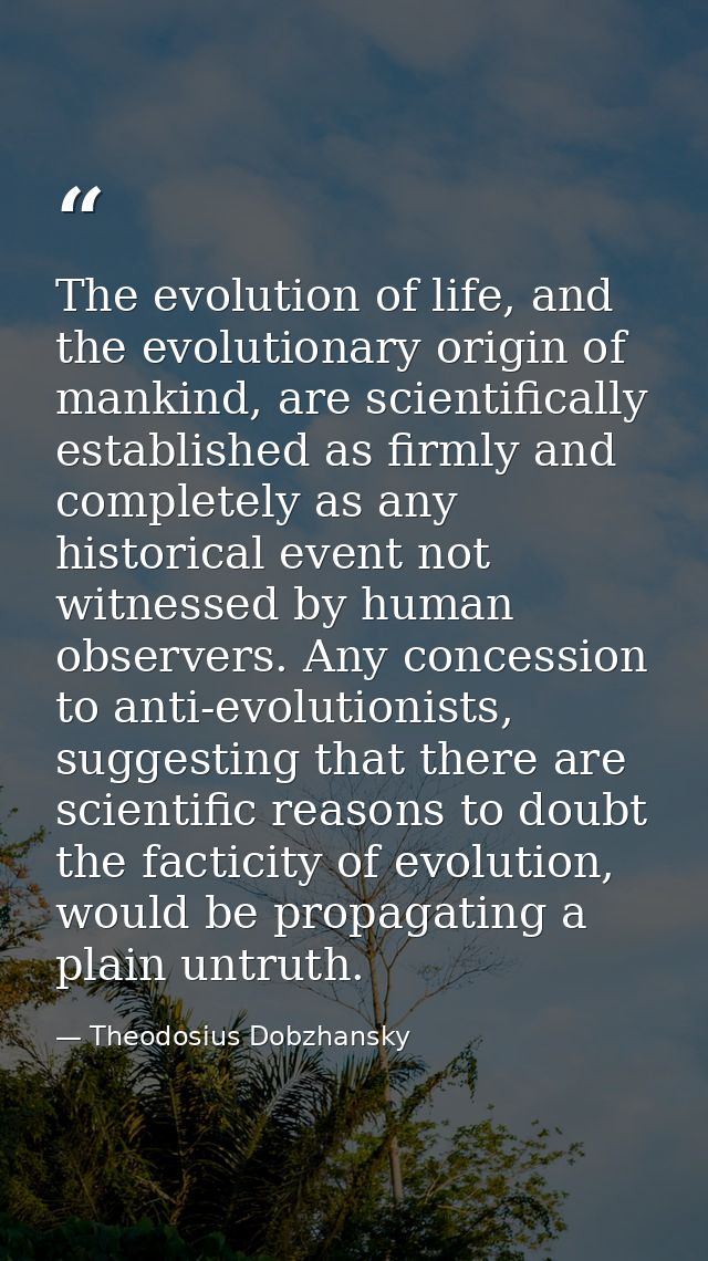 The evolution of life, and the evolutionary origin of mankind, are scientifically established as firmly and completely a — Theodosius Dobzhansky