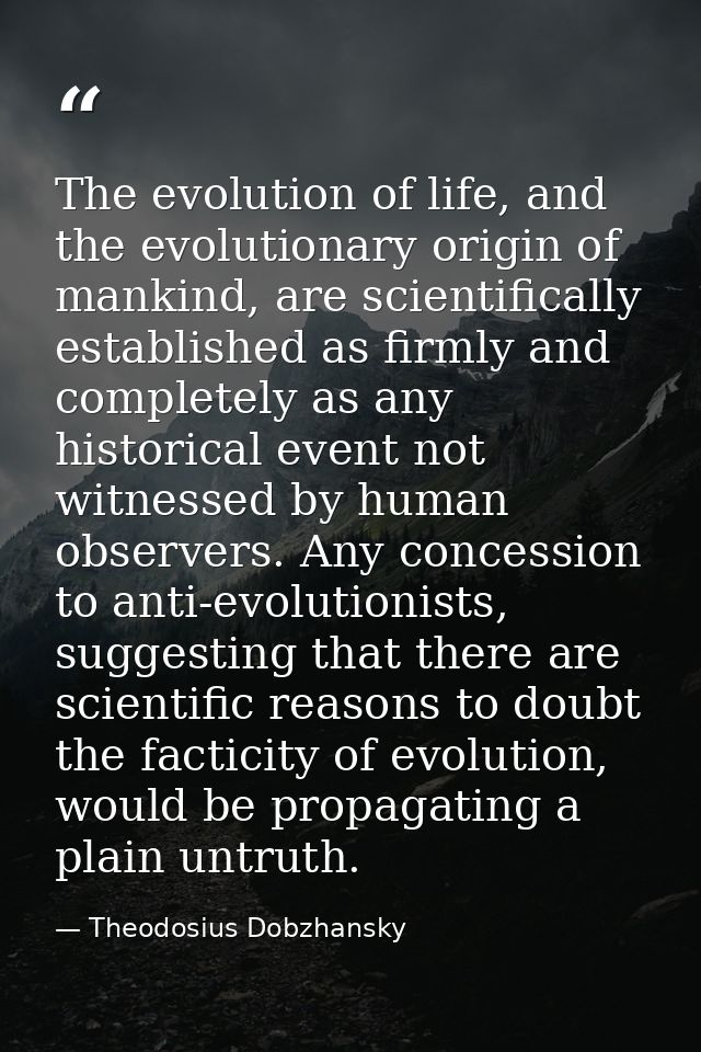 The evolution of life, and the evolutionary origin of mankind, are scientifically established as firmly and completely a — Theodosius Dobzhansky