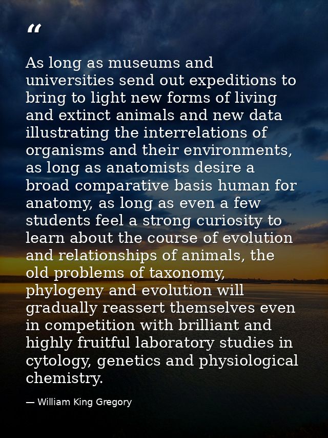 As long as museums and universities send out expeditions to bring to light new forms of living and extinct animals and n — William King Gregory