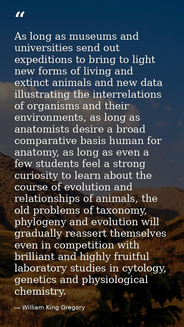 As long as museums and universities send out expeditions to bring to light new forms of living and extinct animals and n — William King Gregory