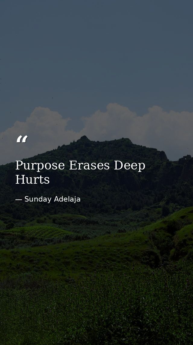 Purpose Erases Deep Hurts — Sunday Adelaja