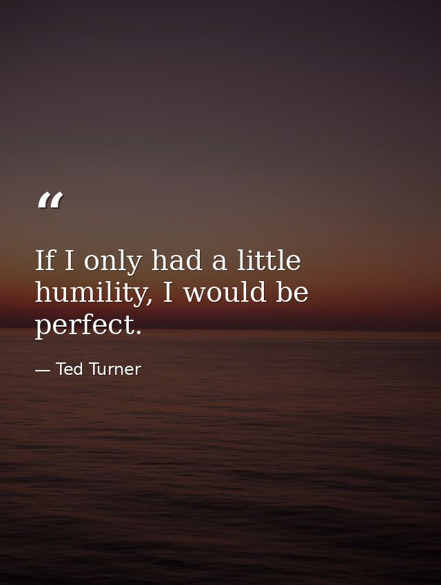 If I only had a little humility, I would be perfect. — Ted Turner