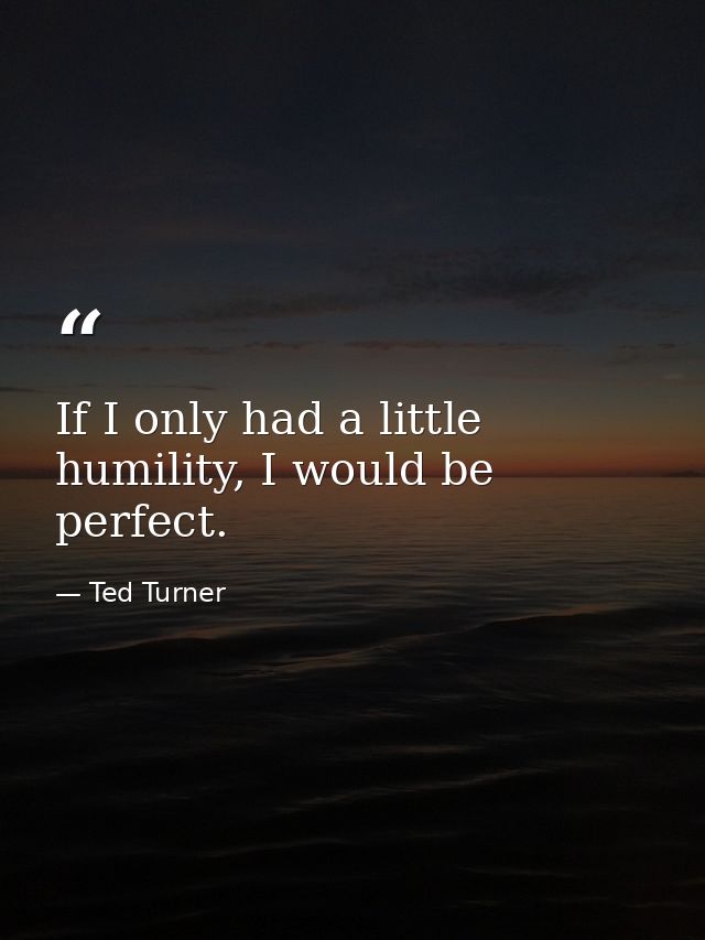 If I only had a little humility, I would be perfect. — Ted Turner